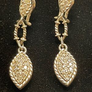 Judith Ripka sterling silver CZ dangle earrings